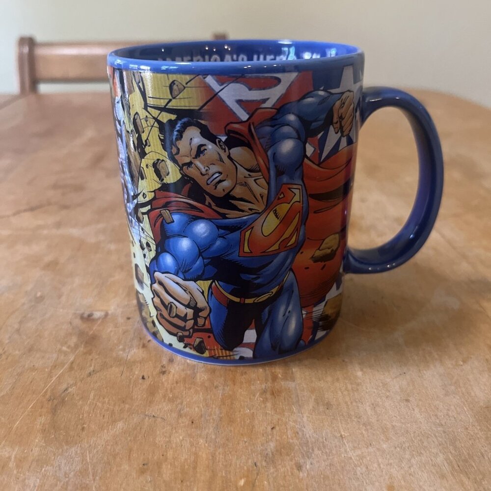 Superman Coffee Mug "America's Hero" 16 Oz DC Comics Cup Jumbo Cup